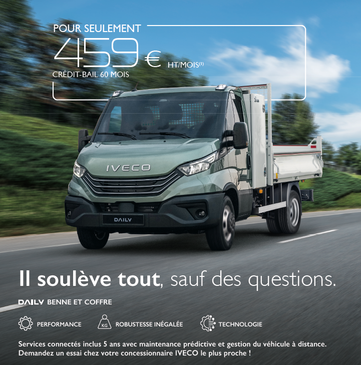 Le nouveau Daily Benne et Coffre 2026 à 459€HT/mois